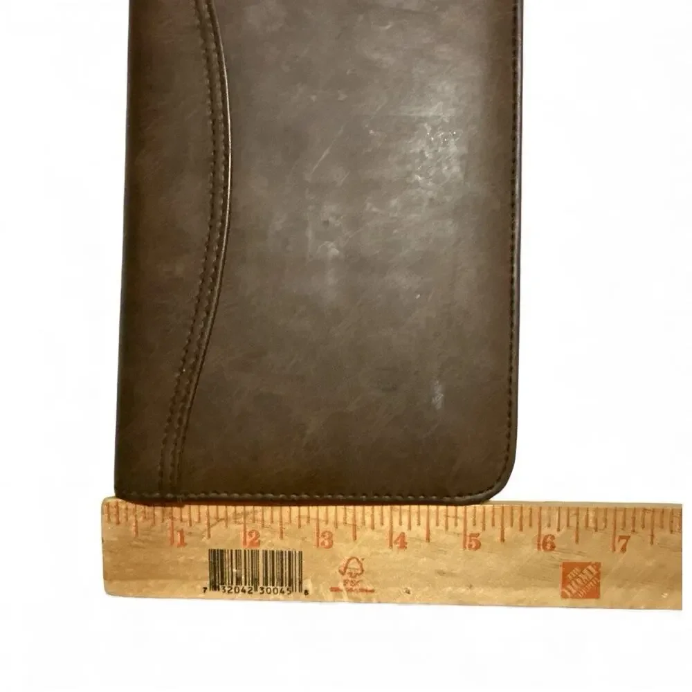 Vtg Day-Timer Organizer Planner Brown Navigator Zip Around 6 Rings 8.5x5.5